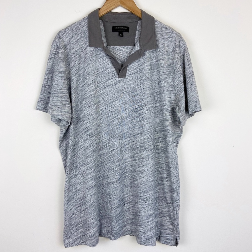 Banana Republic Heather Grey Polo Shirt